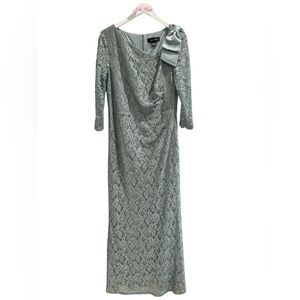 Jessica Howard Lace 3/4 Sleeve Dress, EUC, Size-14, Color-Sage